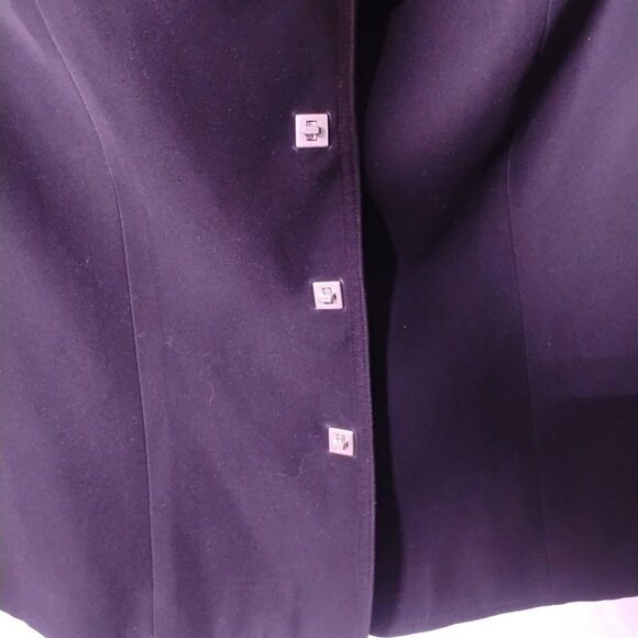 Calvin Klein Black Blazer – Women’s Size 12 – Silver Square Buttons – Lining Tea - Picture 3 of 11